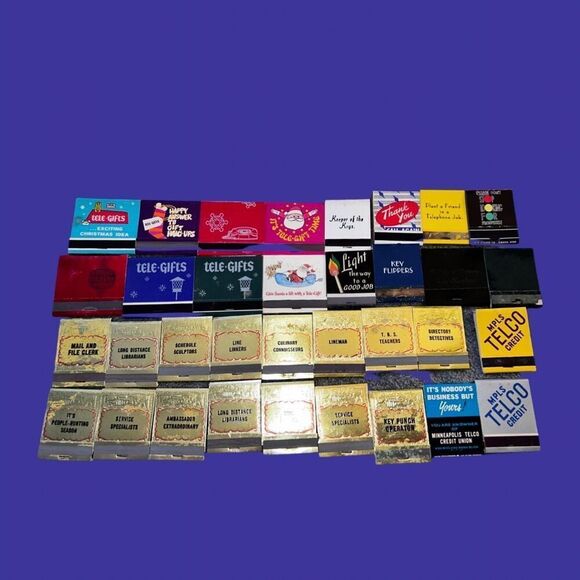 34 Vintage Northwestern Bell Matchbooks Telco TeleGifts Jobs Unstruck - Picture 2 of 2